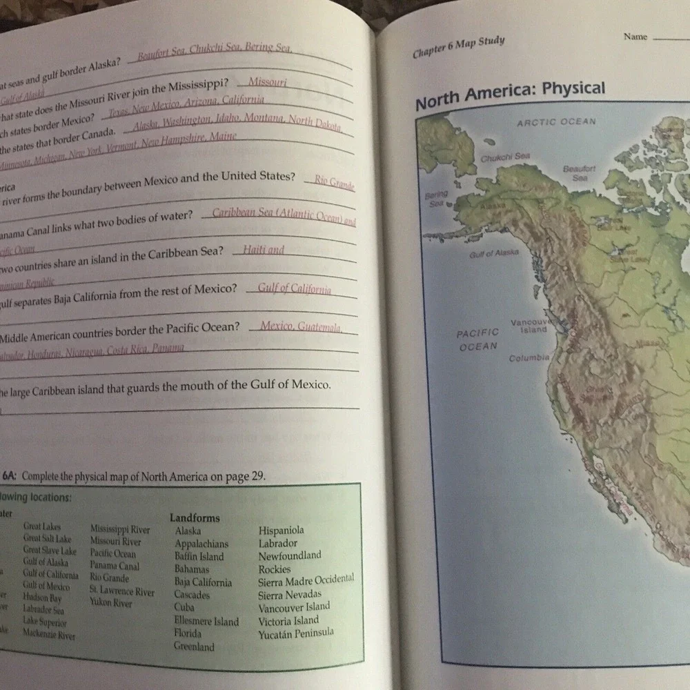 Abeka A Beka Grade 9 World Geography Map Studies TEACHER‎ Key 2009